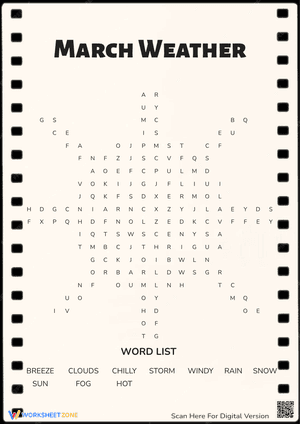 March Weather Word Search Puzzle