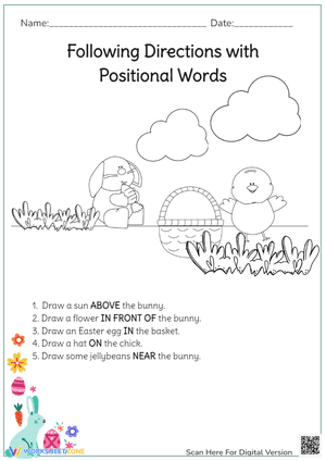 Easter Following Directions with Positional Words