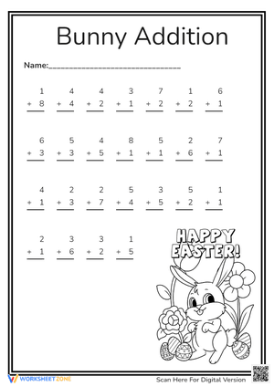 Easter Bunny Addition Practice 
