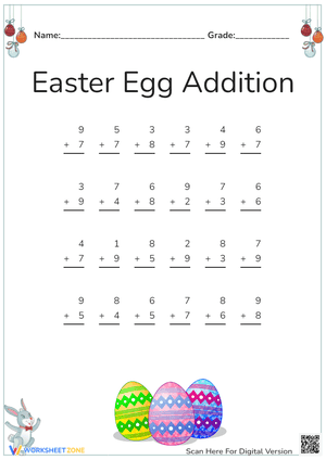 Easter Egg Addition Regrouping Practice