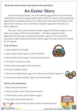 An Easter Story - Reading Comprehension