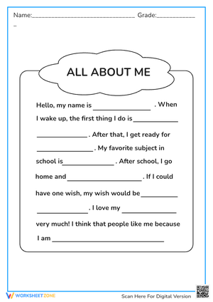 All About Me Grade 1