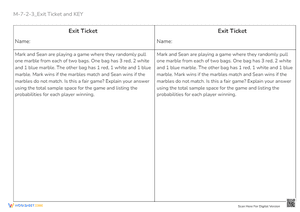M-7-2-3_Exit Ticket and KEY
