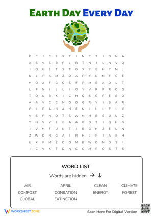 Earth Day Every Day Word Search