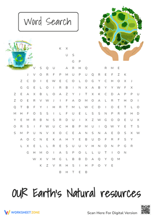 OUR Earth's Natural resources Word Search 