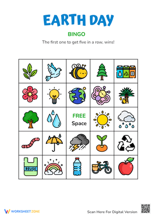 Earth Day Bingo Card 1