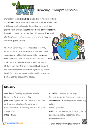 Earth Day Reading Comprehension 