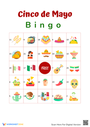 Cinco de Mayo Bingo Game 4