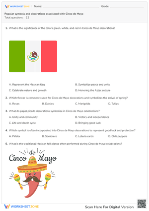Popular symbols and decorations associated with Cinco de Mayo