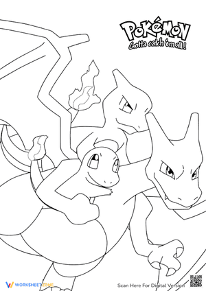 Charizard Evolution Coloring Page