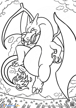 Charizard Is On Fire Coloring Page