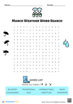 March Weather Word Search