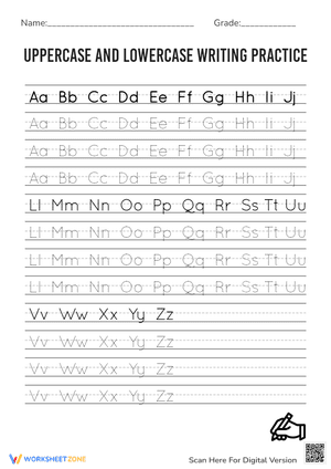 Uppercase and Lowercase Writing Practice