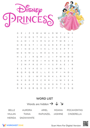 Disney Princess - Disney Wordsearch 7