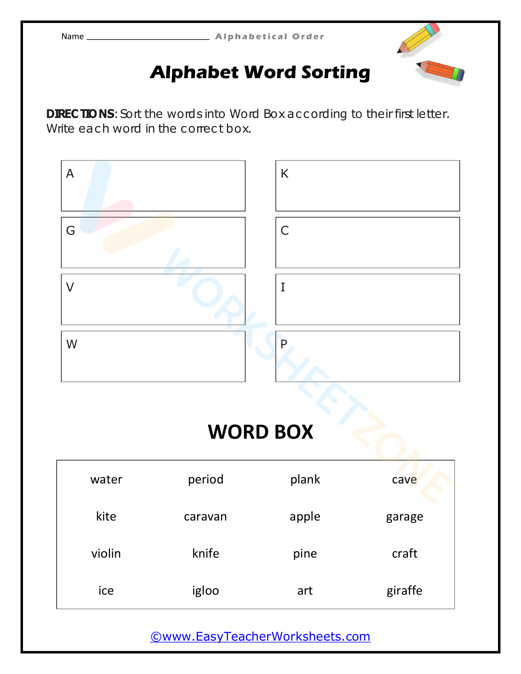 alphabetical order worksheets 10