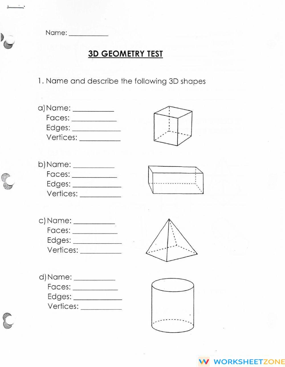 3D Geometry Quiz