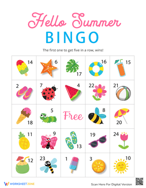 Hello Summer Bingo Cards 9